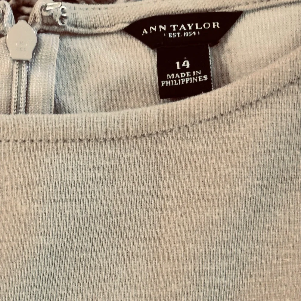 Ann Taylor Long Sleeve Sheath Dress in Light Beige - Picture 2 of 7